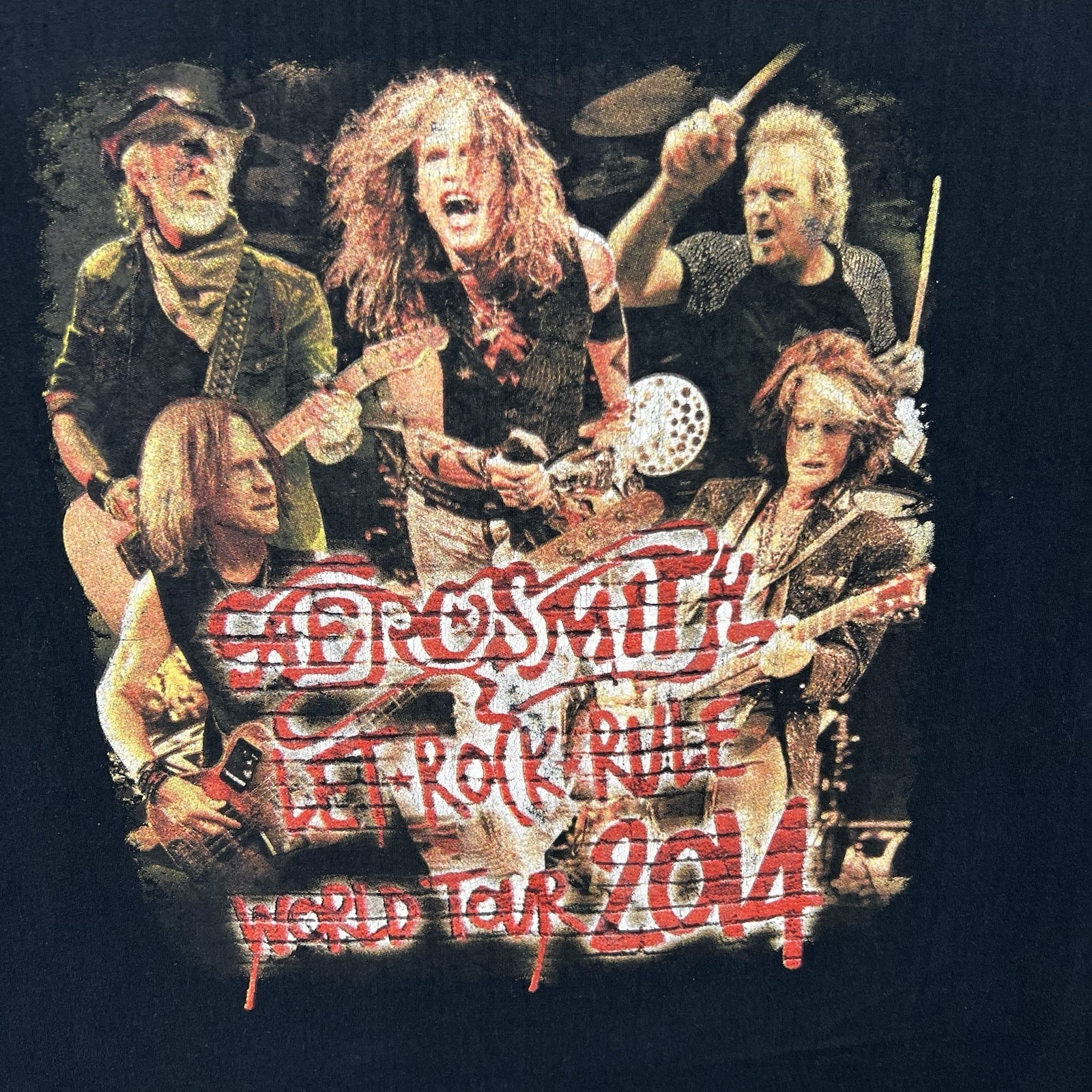 Aerosmith Double Sided Graphic Concert TShirt 2014 Tour Steven Tyler Slash Xl